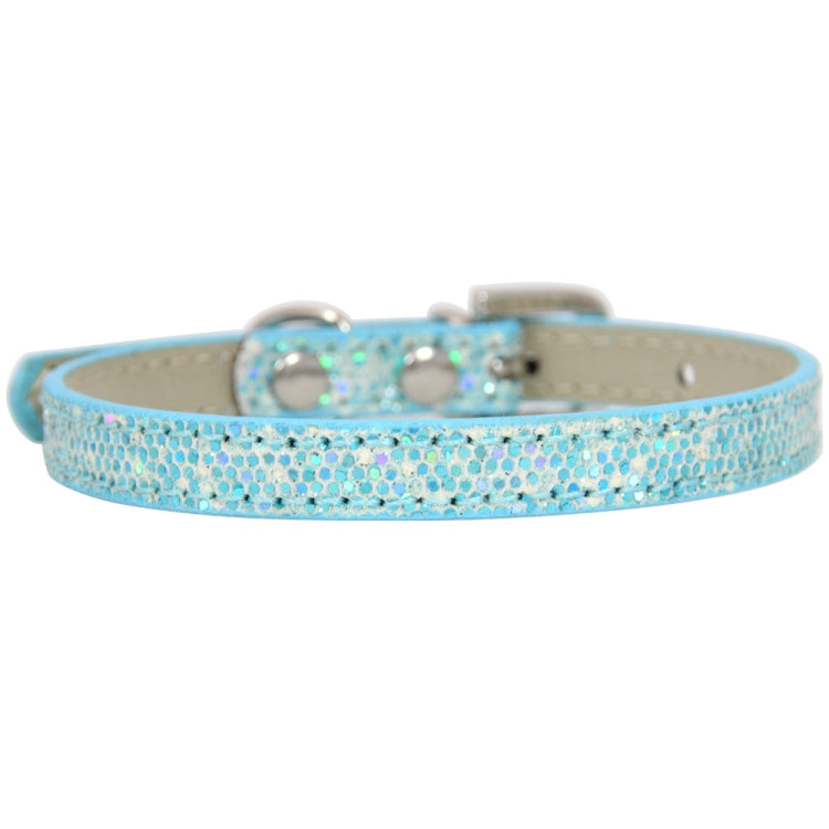 2.0 x 42cm Glitter Diamond Cat Neck Collar Decorative Supplies, Color: No Diamond Sky Blue
