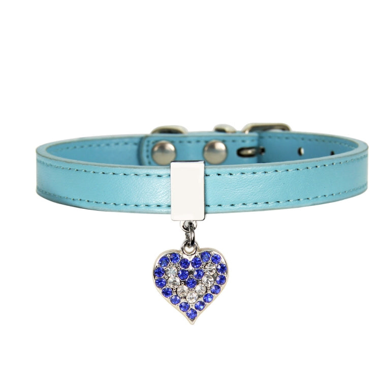 Heart Shaped Pendant PU Leather Dog Collar Pet Dog Leash, Size: