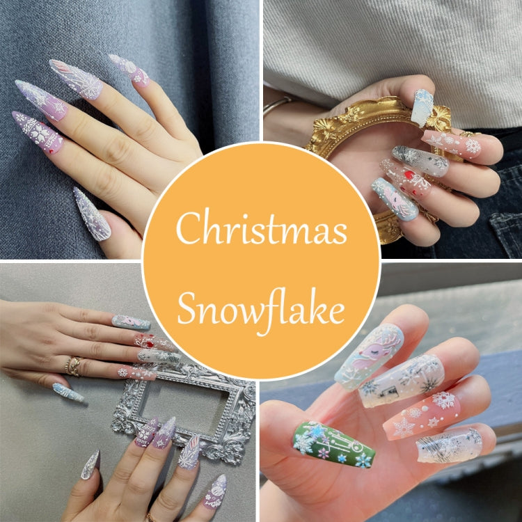 3 PCS 5D Embossed Nail Stickers Christmas Snowflake Elk Nail Stickers