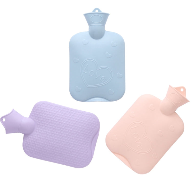 2 PCS 006 1000ml Thickened Explosion-proof Heart Embossed Water Injection Hot Water Bag