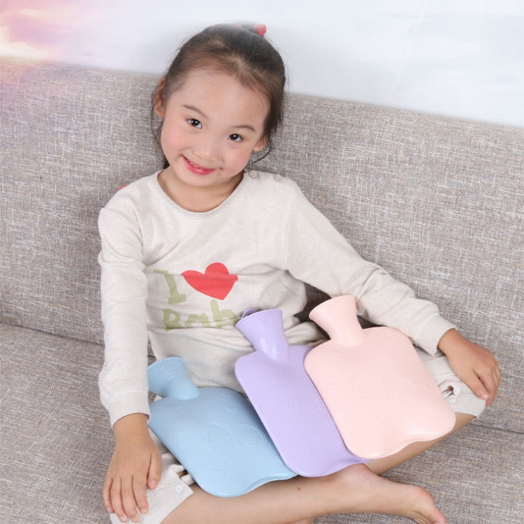 2 PCS 006 1000ml Thickened Explosion-proof Heart Embossed Water Injection Hot Water Bag