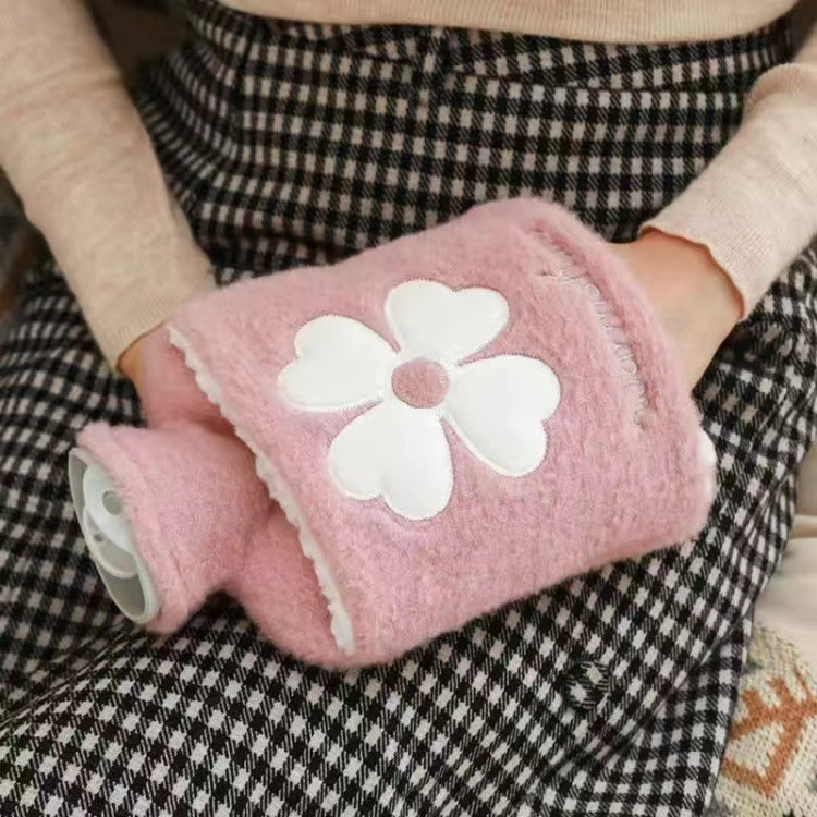 Cartoon Plush Portable Water Jection Mini Hot Water Bag, Color: 1000ML Insert Pink