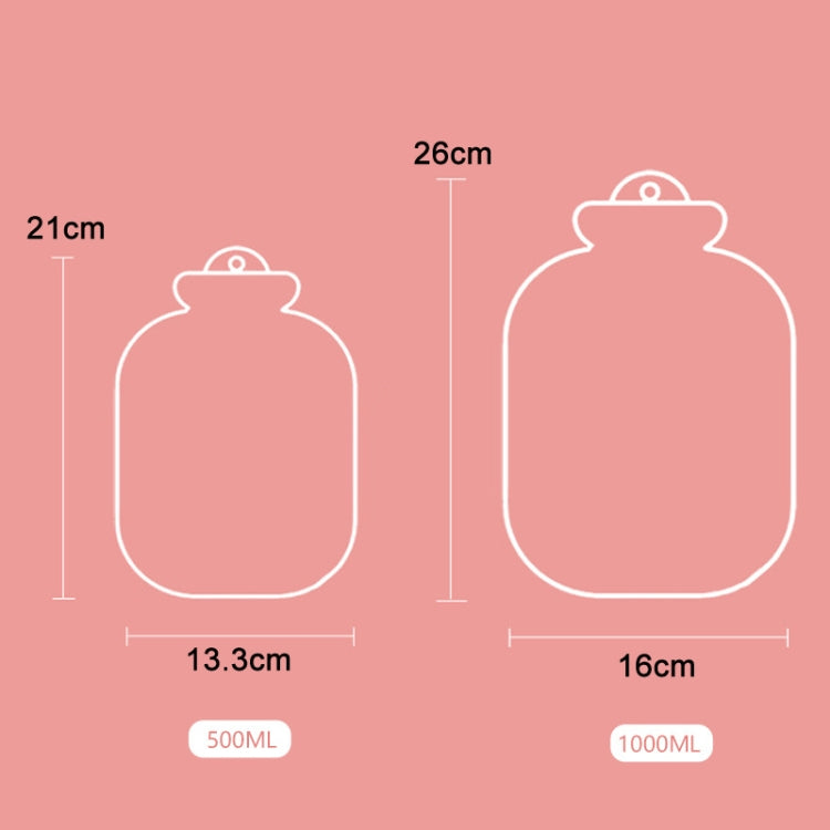 Cartoon Plush Portable Water Jection Mini Hot Water Bag, Color: 1000ML Insert Blue