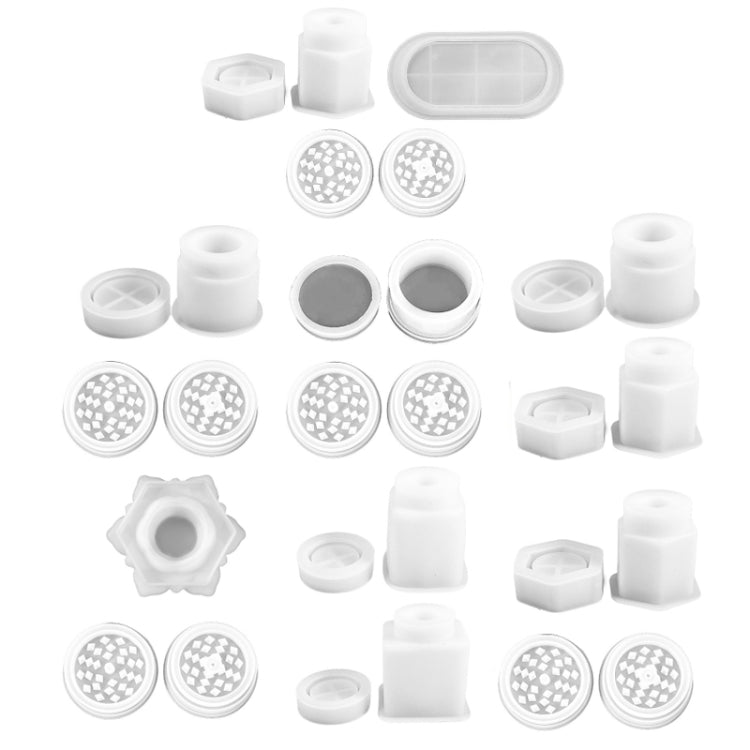 DIY Crystal Epoxy Silicone Mold Combination Set, Shape: Storage Round+Grinding Device