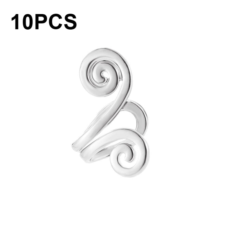 10 PCS Simple Finger Pressing Metal Ear Clip