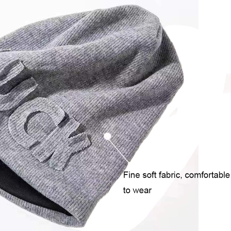 Letter Patch Ear-Protection Warm Vintage Knit Hat
