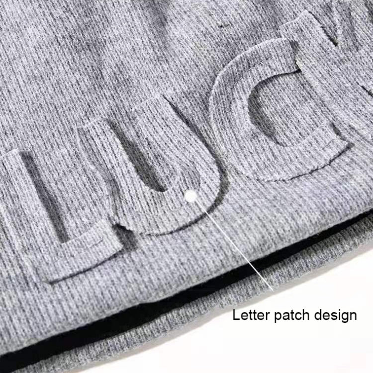 Letter Patch Ear-Protection Warm Vintage Knit Hat