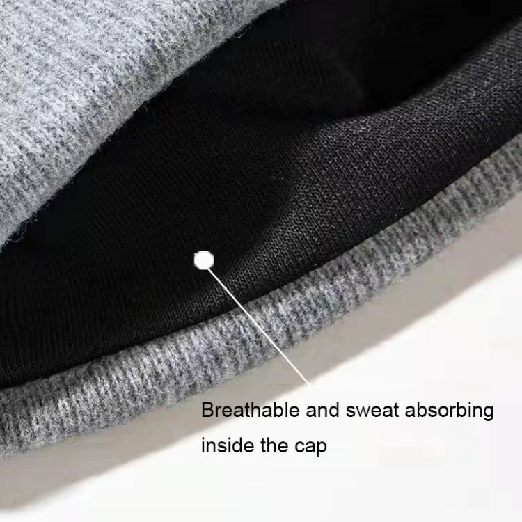 Letter Patch Ear-Protection Warm Vintage Knit Hat