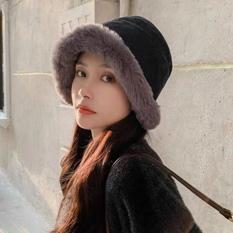 Autumn and Winter Thicken Plush Warm Fisherman Hat Ear Caps