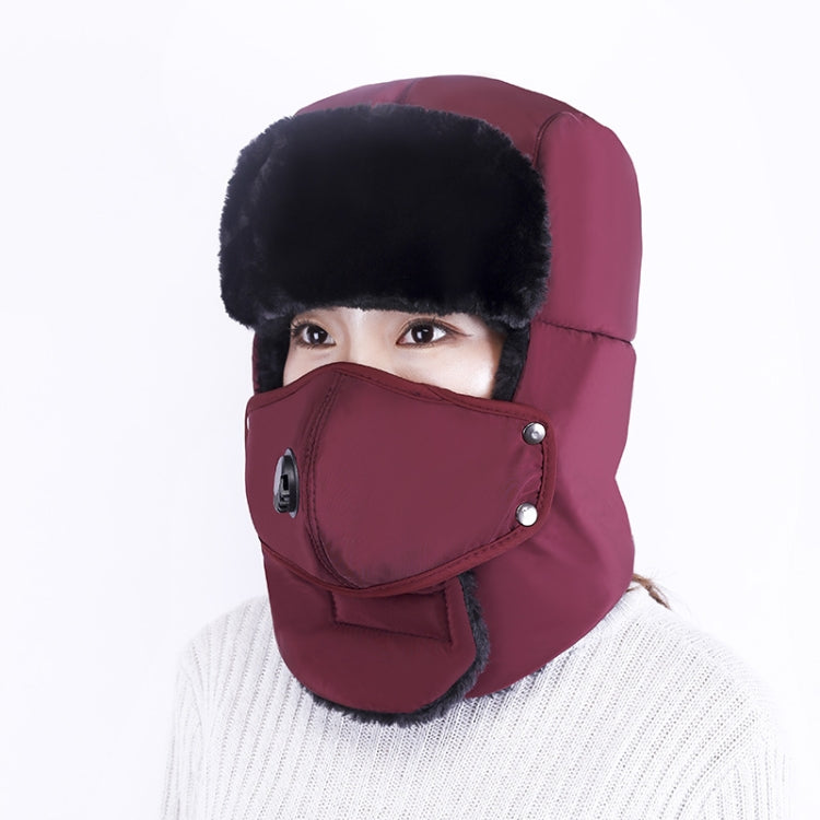 L-1-168 Winter Outdoor Sports Windproof Warm Bomber Hat with Breather Valve Mask