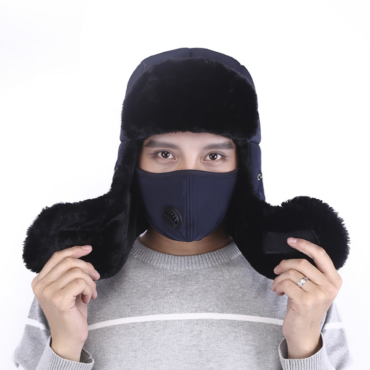 L-1-168 Winter Outdoor Sports Windproof Warm Bomber Hat with Breather Valve Mask