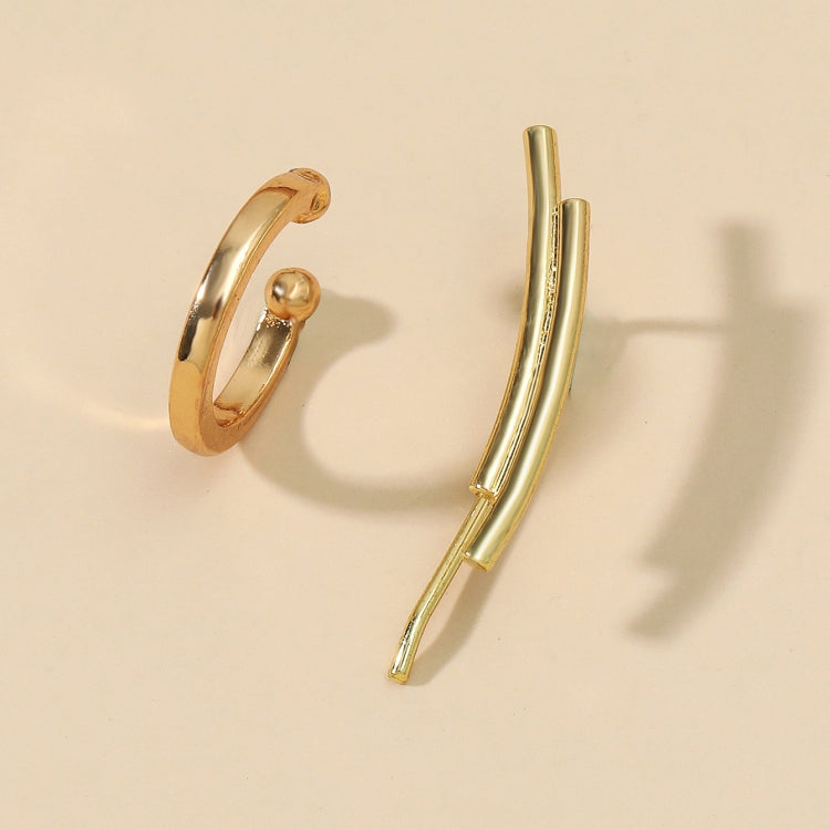 DZ-519 Simple Small Drilling Lug Clip Geometric Zircon Earrings