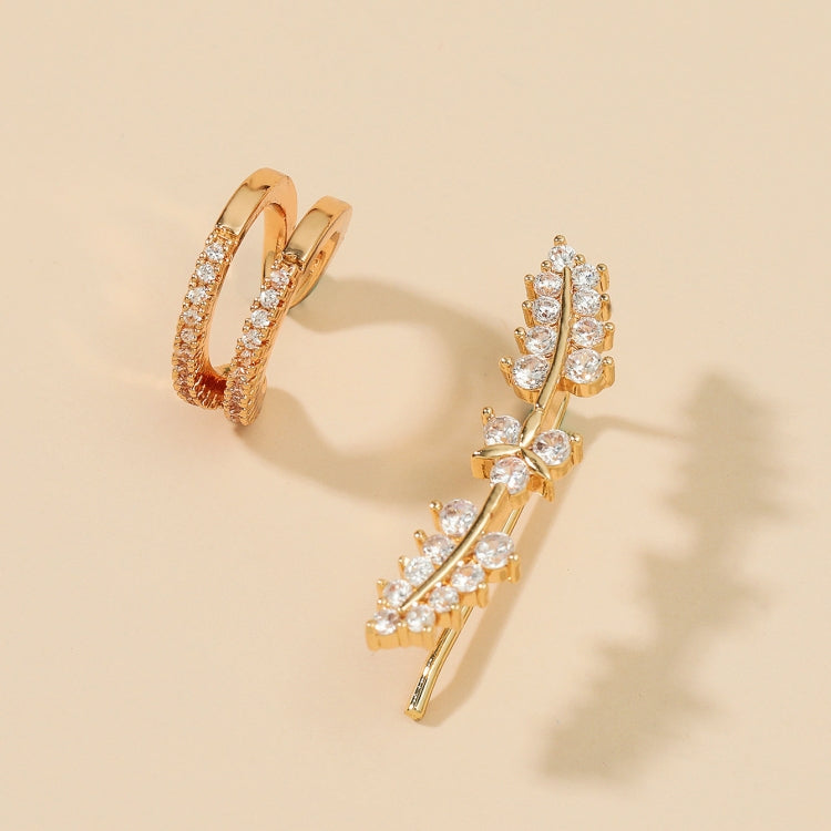 DZ-516 Simple Small Drilling Lug Clip Geometric Zircon Earrings
