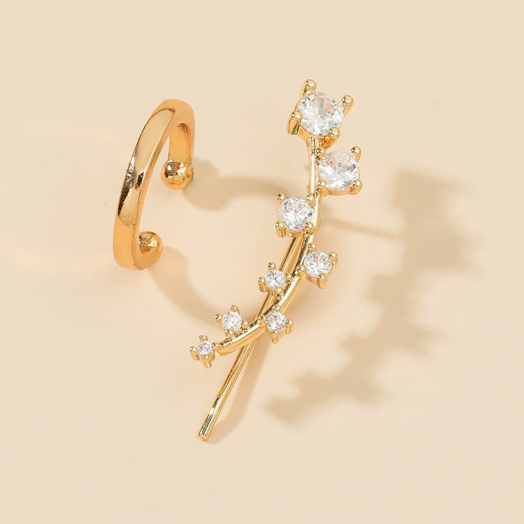 DZ-514 Simple Small Drilling Lug Clip Geometric Zircon Earrings