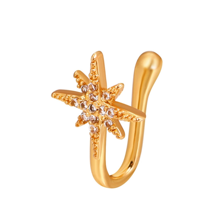 10 PCS U-shaped Nose Clip Copper Inlaid With Zircon Nose Decoration, Color: G-364 Gold