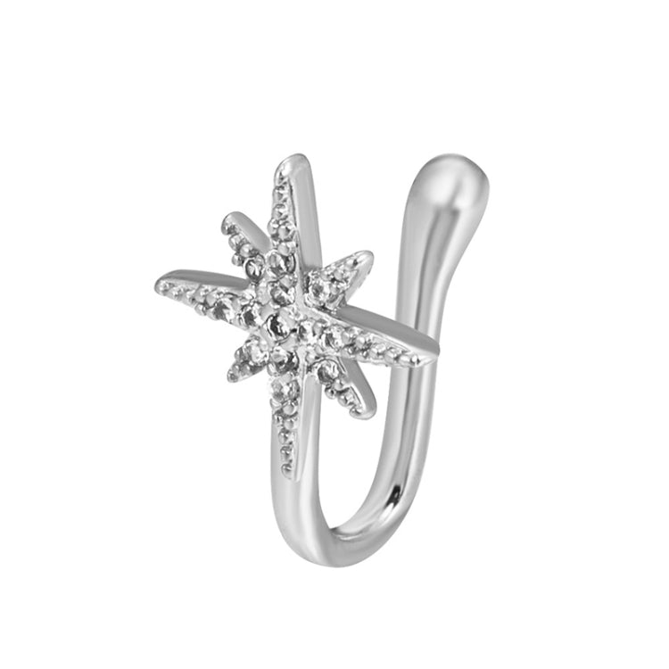 10 PCS U-shaped Nose Clip Copper Inlaid With Zircon Nose Decoration, Color: G-365 Silver