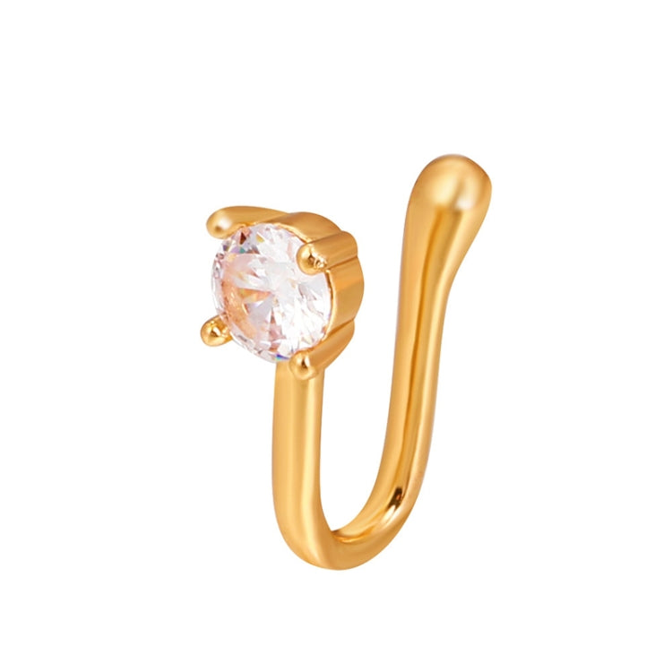 10 PCS U-shaped Nose Clip Copper Inlaid With Zircon Nose Decoration, Color: G-247 Gold