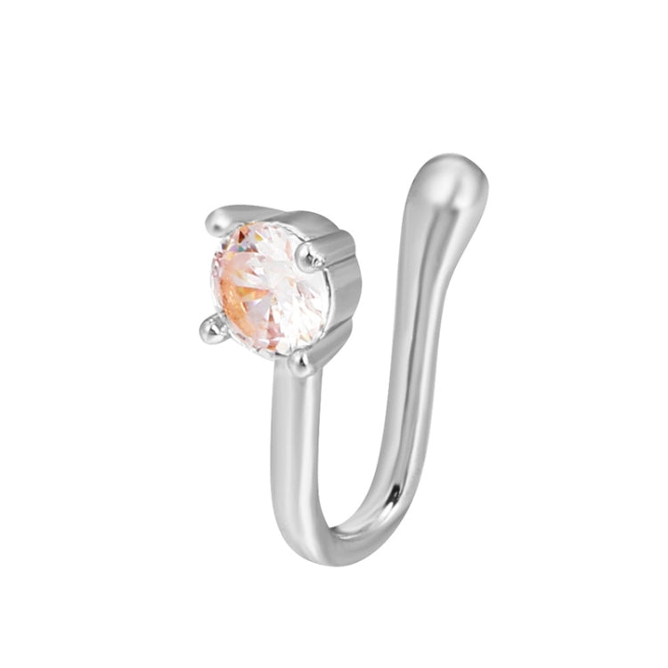 10 PCS U-shaped Nose Clip Copper Inlaid With Zircon Nose Decoration, Color: G-248 Silver