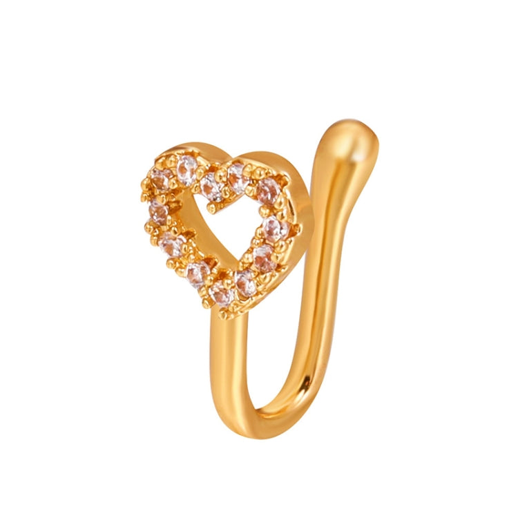 10 PCS U-shaped Nose Clip Copper Inlaid With Zircon Nose Decoration, Color: G-235 Gold