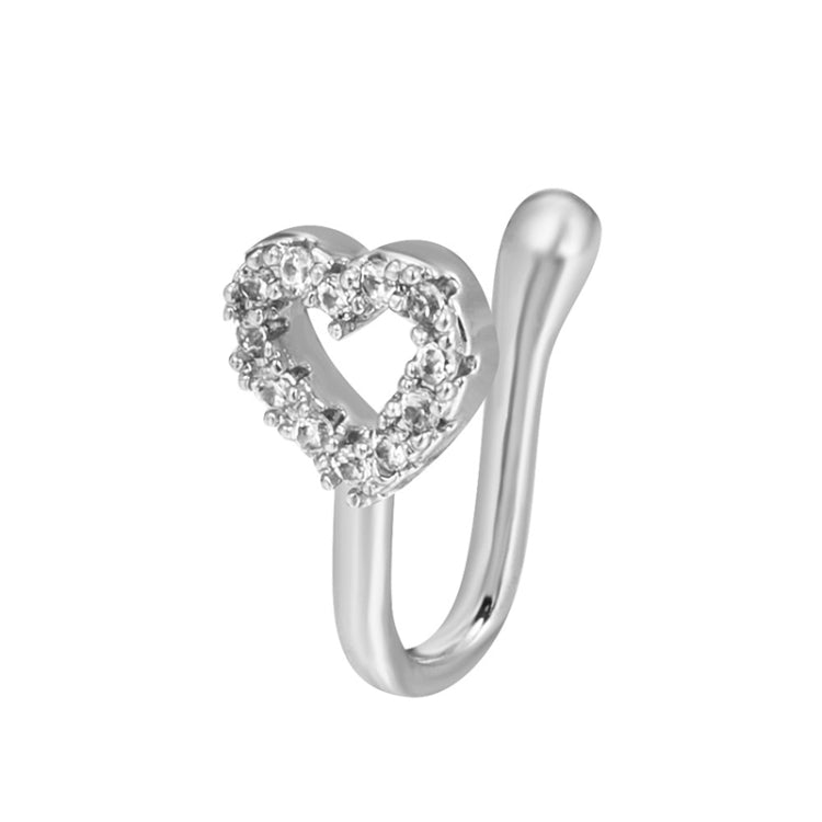 10 PCS U-shaped Nose Clip Copper Inlaid With Zircon Nose Decoration, Color: G-236 Silver