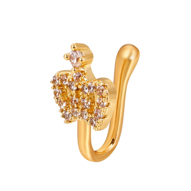 10 PCS U-shaped Nose Clip Copper Inlaid With Zircon Nose Decoration, Color: G-0878 Gold