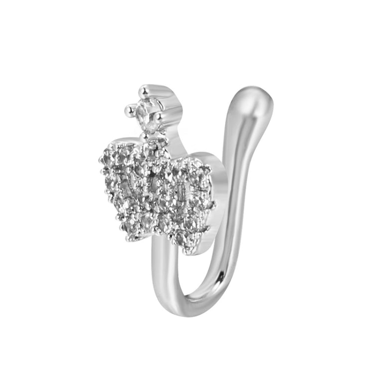 10 PCS U-shaped Nose Clip Copper Inlaid With Zircon Nose Decoration, Color: G-0879 Silver