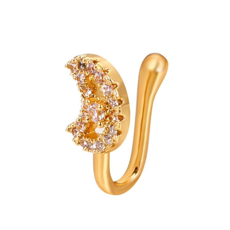 10 PCS U-shaped Nose Clip Copper Inlaid With Zircon Nose Decoration, Color: G-190 Gold