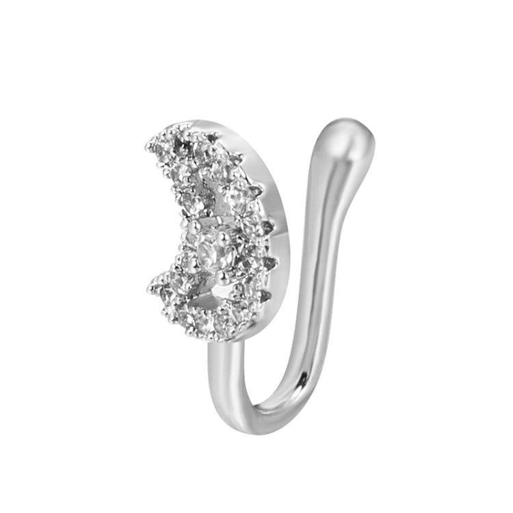 10 PCS U-shaped Nose Clip Copper Inlaid With Zircon Nose Decoration, Color: G-191 Silver