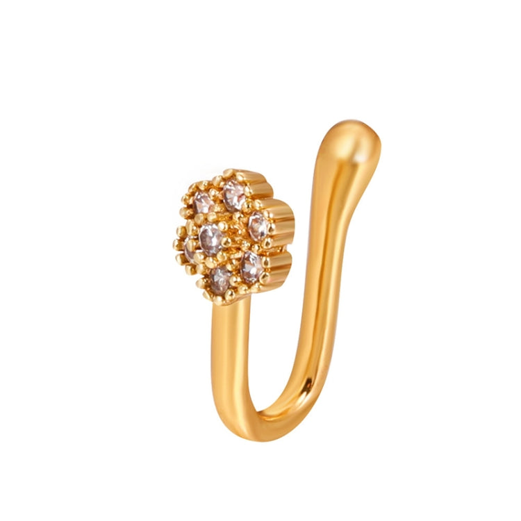 10 PCS U-shaped Nose Clip Copper Inlaid With Zircon Nose Decoration, Color: G-183 Gold