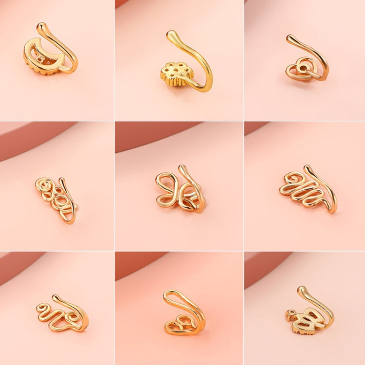 10 PCS U-shaped Nose Clip Copper Inlaid With Zircon Nose Decoration, Color: G-183 Gold
