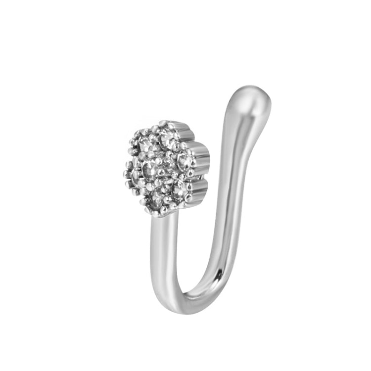 10 PCS U-shaped Nose Clip Copper Inlaid With Zircon Nose Decoration, Color: G-184 Silver