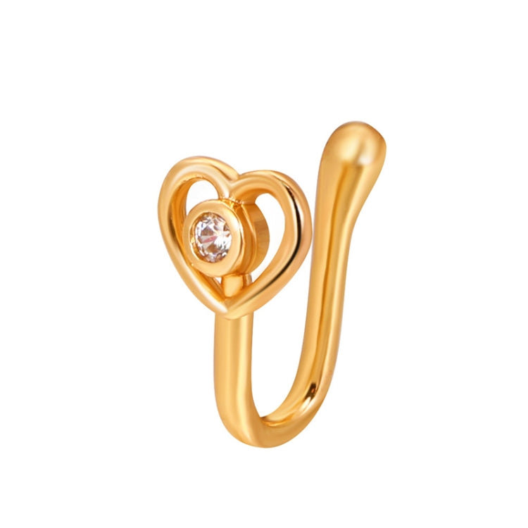 10 PCS U-shaped Nose Clip Copper Inlaid With Zircon Nose Decoration, Color: G-227 Gold