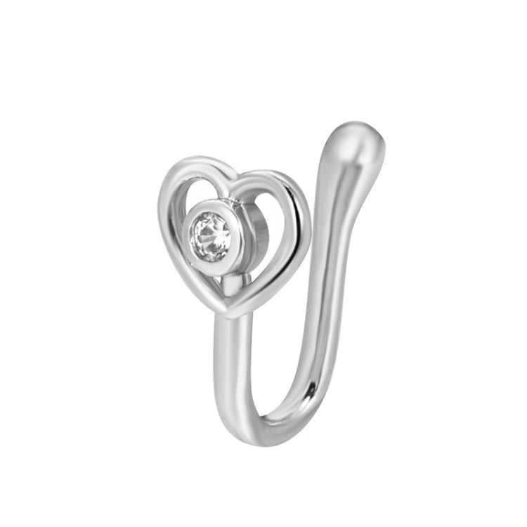 10 PCS U-shaped Nose Clip Copper Inlaid With Zircon Nose Decoration, Color: G-228 Silver
