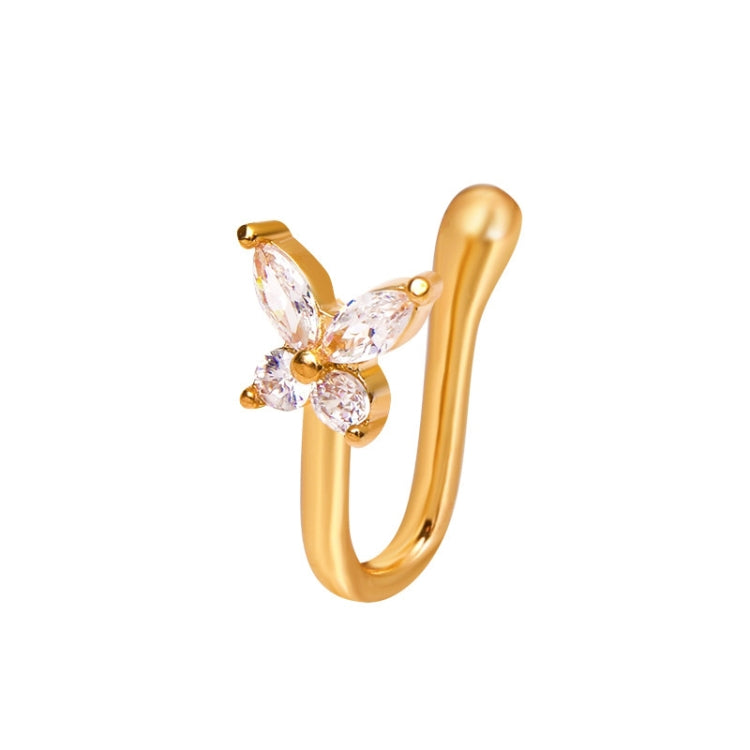 5 PCS Butterfly Nose Clip Copper Inlaid Zircon U-shaped Nose Decoration