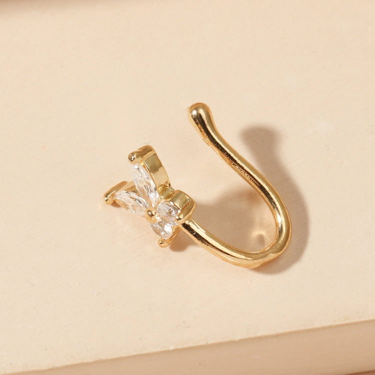 5 PCS Butterfly Nose Clip Copper Inlaid Zircon U-shaped Nose Decoration