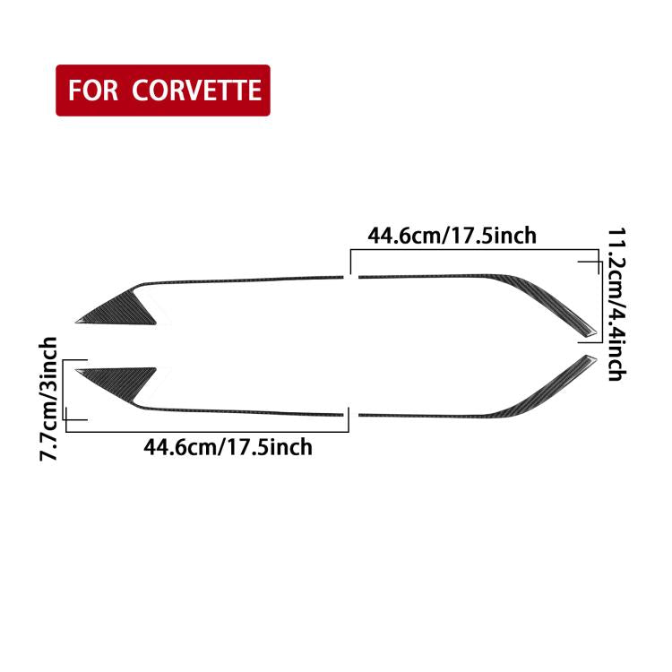 For Chevrolet Corvette C8 4pcs /Set Roof Engine Vent Sticker - Black
