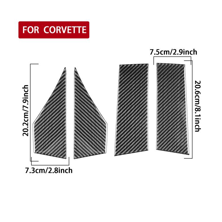 For Chevrolet Corvette C8 4pcs /Set Roof Both Sides Decorative Stickers - Black