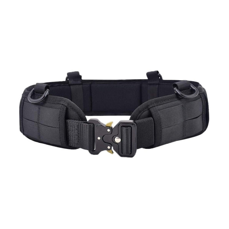 Outdoor Hunting Belt Nylon Waist Belt,Spec: Belt + Corset  Black