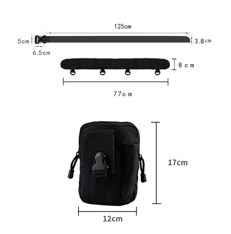 Outdoor Hunting Belt Nylon Waist Belt,Spec: Belt + Corset  Khaki