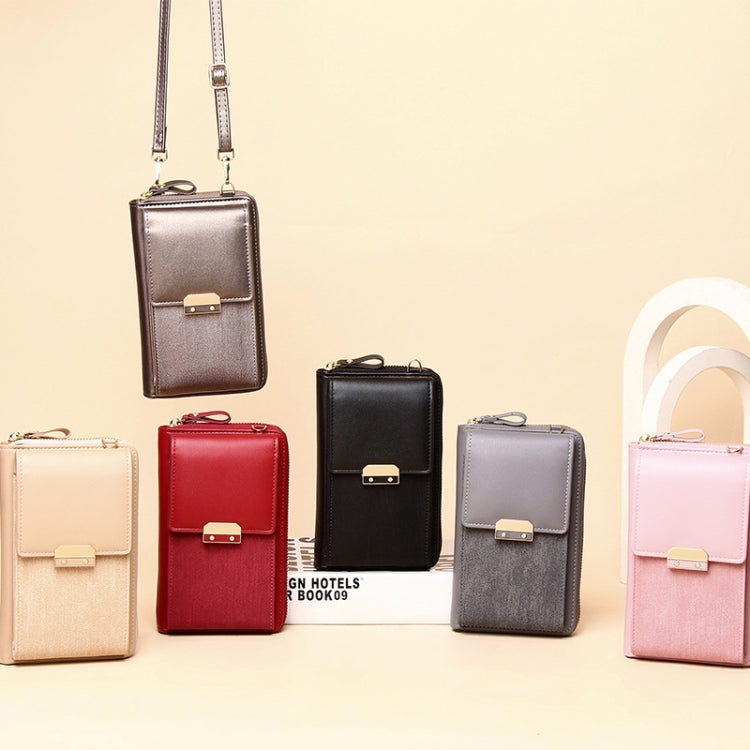 Women Shoulder Crossbody Bag Lock Small Square Bag Cell Phone Bag