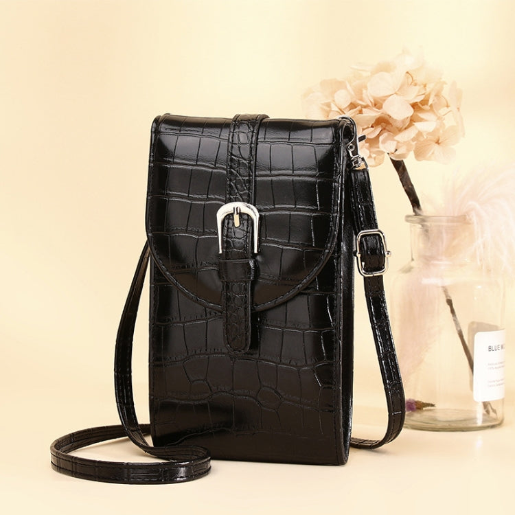 Cross-slung Woman Bag Buckle Shoulder Bag Crocodile Print Phone Bag