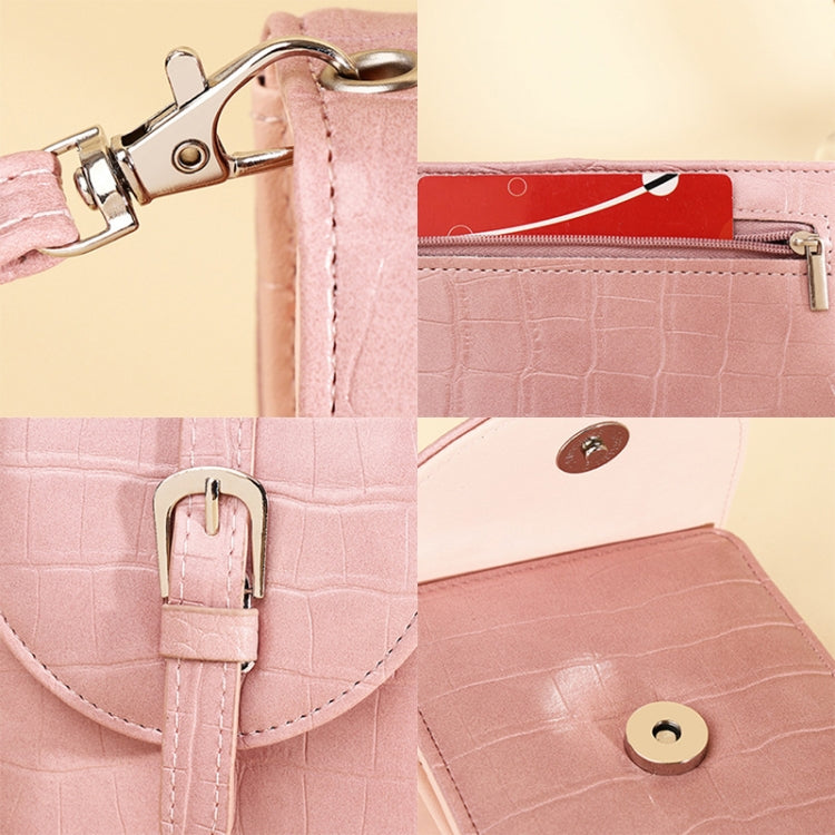 Cross-slung Woman Bag Buckle Shoulder Bag Crocodile Print Phone Bag