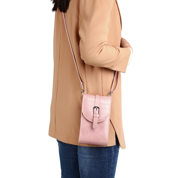 Cross-slung Woman Bag Buckle Shoulder Bag Crocodile Print Phone Bag
