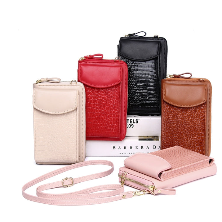 Ladies Crossbody Cell Phone Bag Mini Shoulder Crocodile Coin Purse