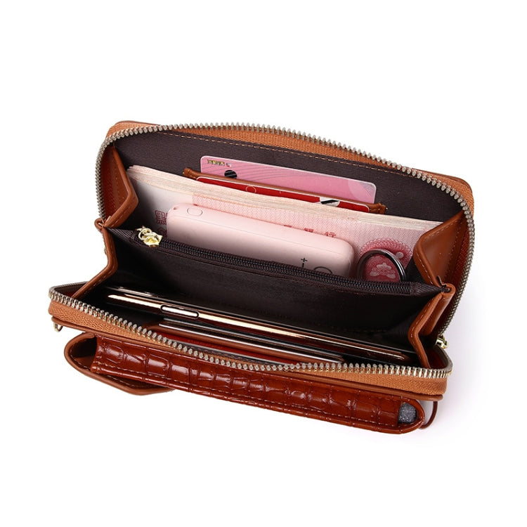 Ladies Crossbody Cell Phone Bag Mini Shoulder Crocodile Coin Purse