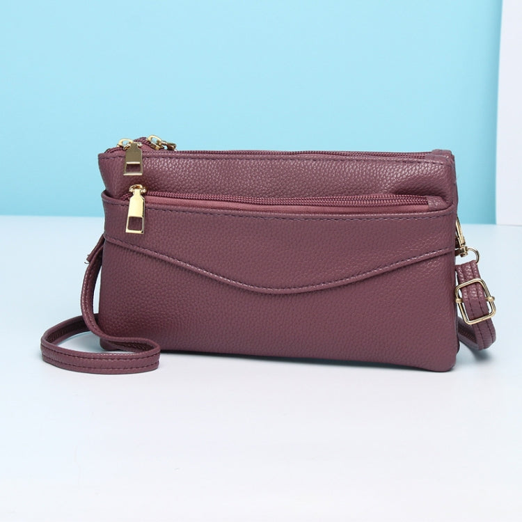 P05 Women Double Zipper Small Square Bag Multi-layer Shopping Mobile Phone Bag Coin Purse