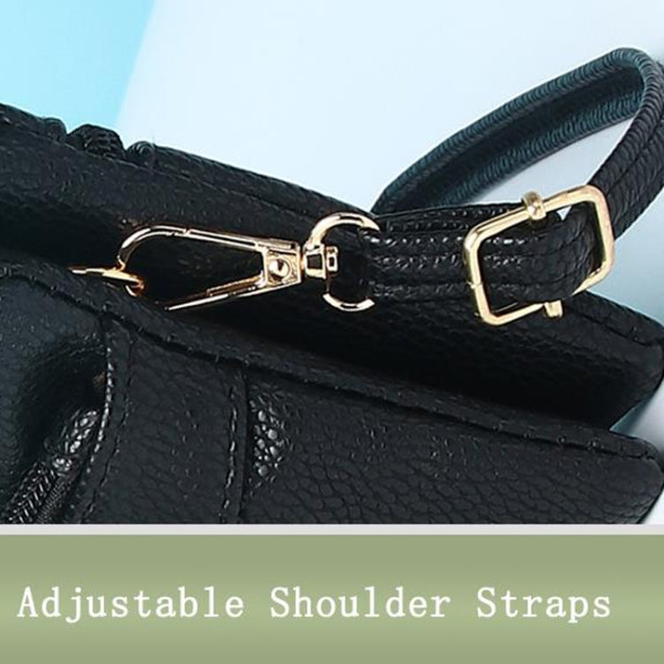 P05 Women Double Zipper Small Square Bag Multi-layer Shopping Mobile Phone Bag Coin Purse