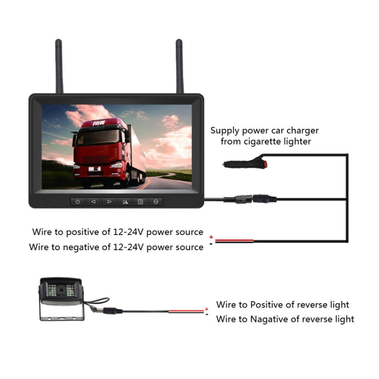 K0205 7 inch Digital Wireless Car Display Night Vision Reverse Camera Screen(Single Camera)