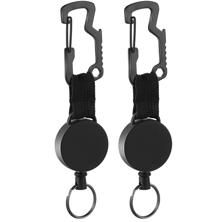 2 PCS Outdoor Multifunctional Stainless Steel D-Type Carabiner Bottle Opener(TZ-001)