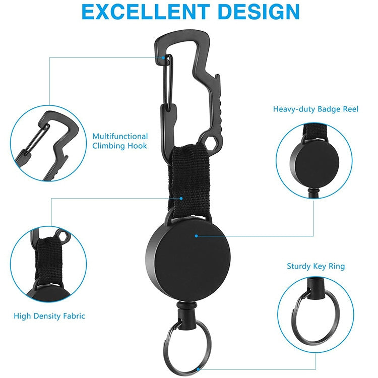 2 PCS Outdoor Multifunctional Stainless Steel D-Type Carabiner Bottle Opener(TZ-001)